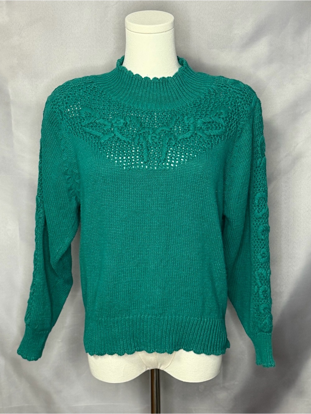 I.C. Isaacs Knit Mock-Neck Sweater 80s Vintage